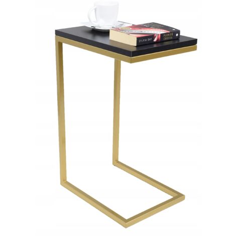 Mesa auxiliar fabricada con perfiles Gold Black