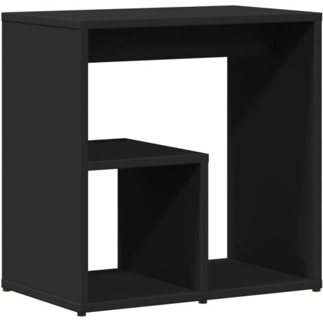 Mesa auxiliar final de sofá 50 x 30 x 50 cm madera contrachapada negra DEC032490