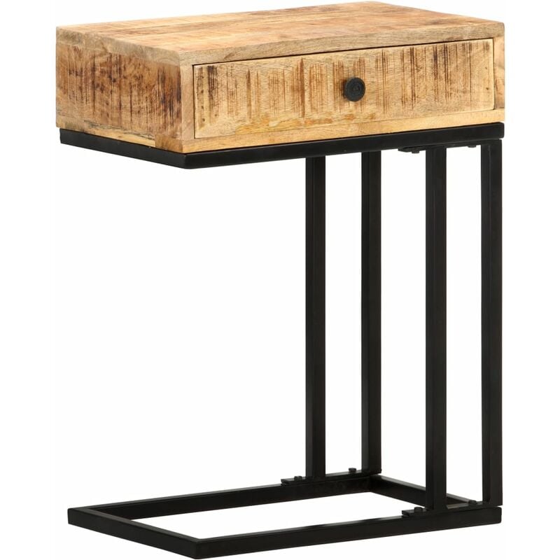 

Mesa auxiliar forma de U madera maciza de mango 45x30x61 cm