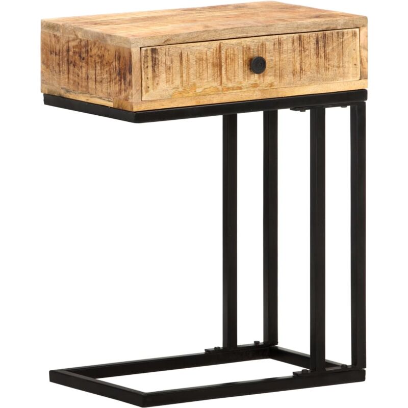 

vidaXL Mesa Auxiliar Forma de U 45x30x61 cm Madera Maciza de Mango - Marrón