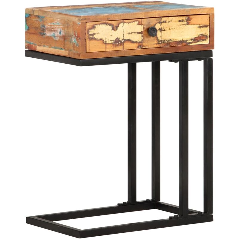 

vidaXL Mesa Auxiliar Forma de U 45x30x61 cm Madera Maciza Reciclada - Multicolor