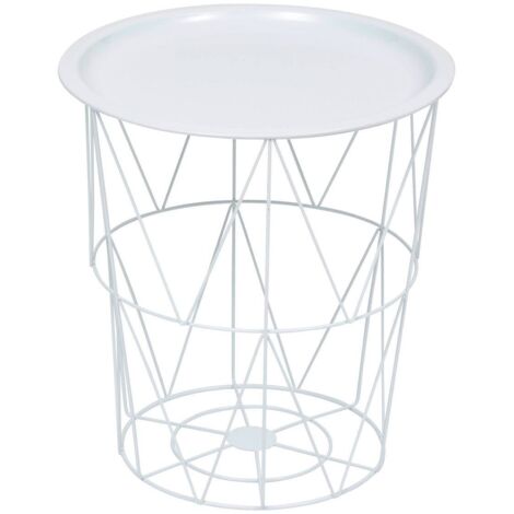 Mesa auxiliar Kumi blanca 40x37x37cm - Atmosphera créateur d'intérieur