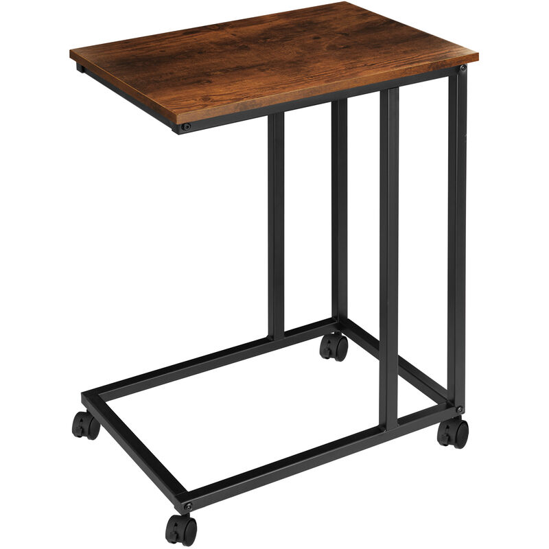 

Tectake - Mesa auxiliar Luton - Mesa auxiliar estilo industrial, mesilla almacenamiento, mesa de salón para decoración - madera industrial oscura