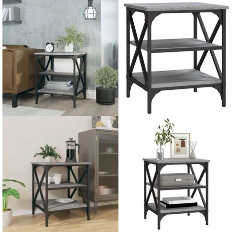 Mesa auxiliar madera contrachapada gris Sonoma 40x42x50 cm - Madera contrachapada - Mesa de centro