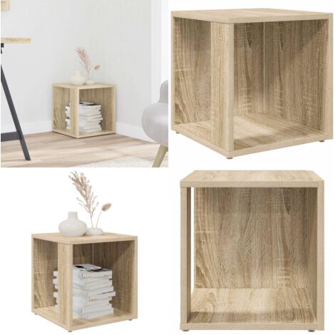 Mesa auxiliar madera contrachapada roble Sonoma 33x33x34,5 cm - Mesa de rincón - Mesa de madera