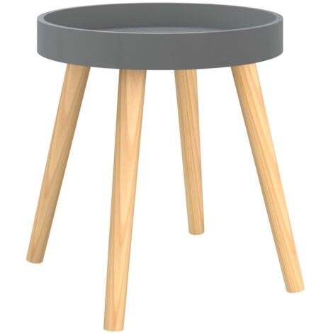 Mesa auxiliar madera contrachapada y pino gris 38x38x40 cm vidaXL