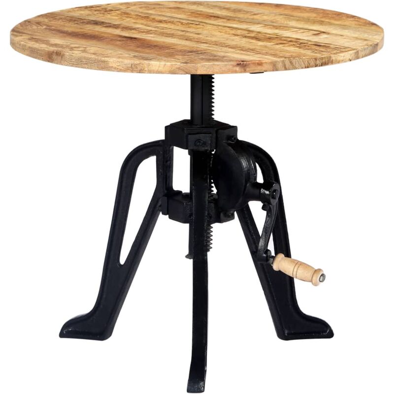 

Mesa auxiliar madera de mango y hierro fundido 60x(46-63) cm