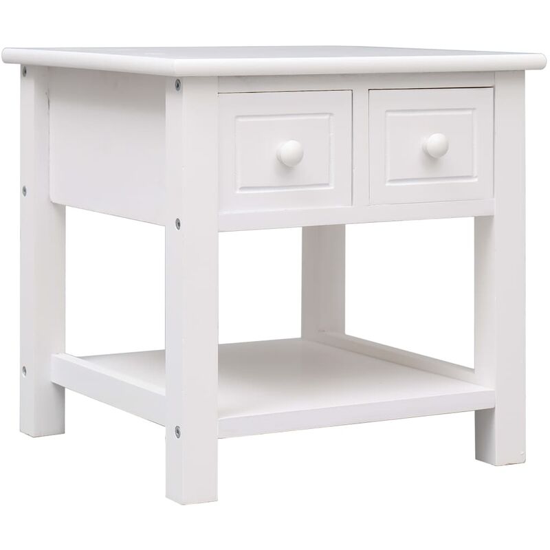 

Mesa auxiliar madera de Paulownia blanco 40x40x40 cm