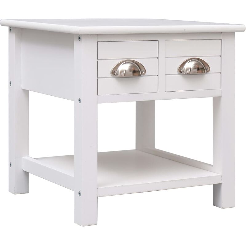 

Mesa auxiliar madera de Paulownia blanco 40x40x40 cm