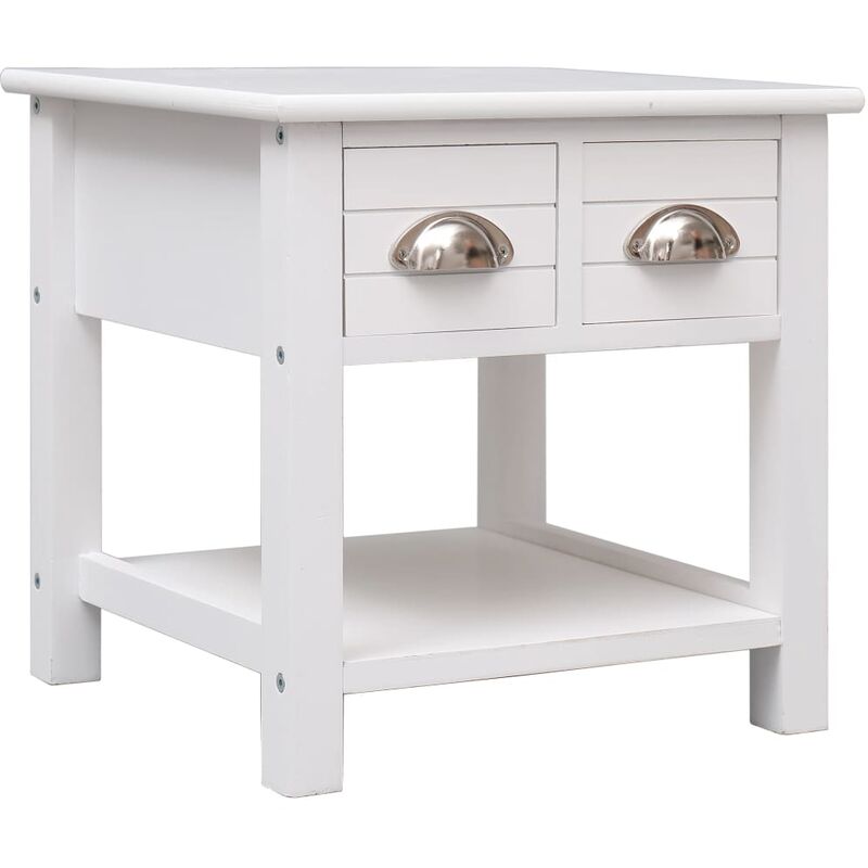 

Mesa auxiliar madera de Paulownia blanco 40x40x40 cm - Blanco