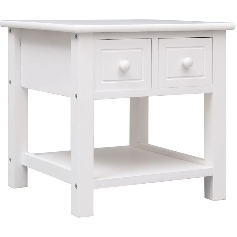 

Mesa auxiliar madera de Paulownia blanco 40x40x40 cm - Blanco