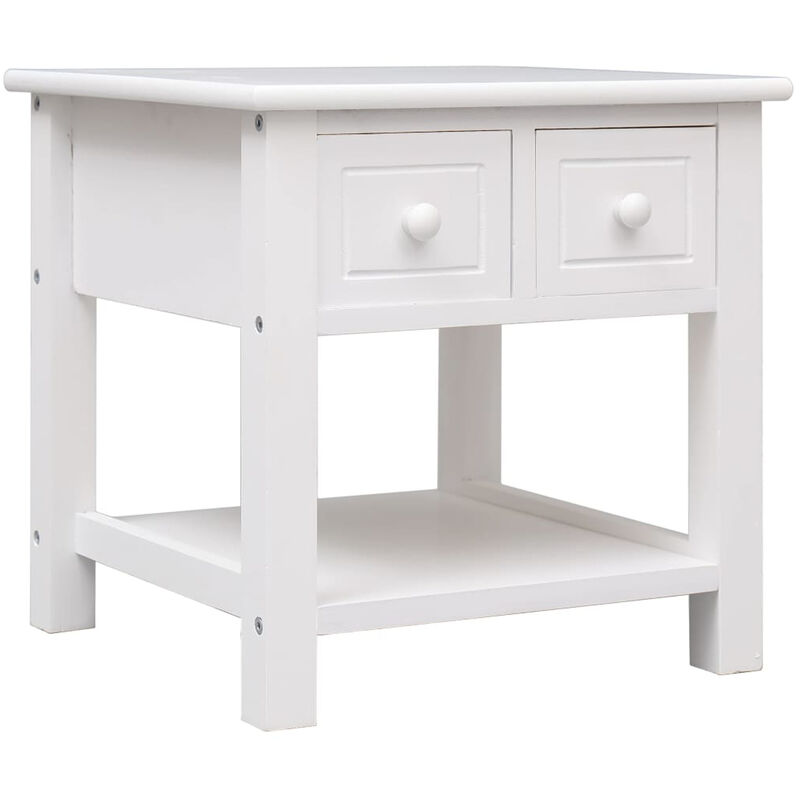 

Mesa auxiliar madera de Paulownia blanco 40x40x40 cm