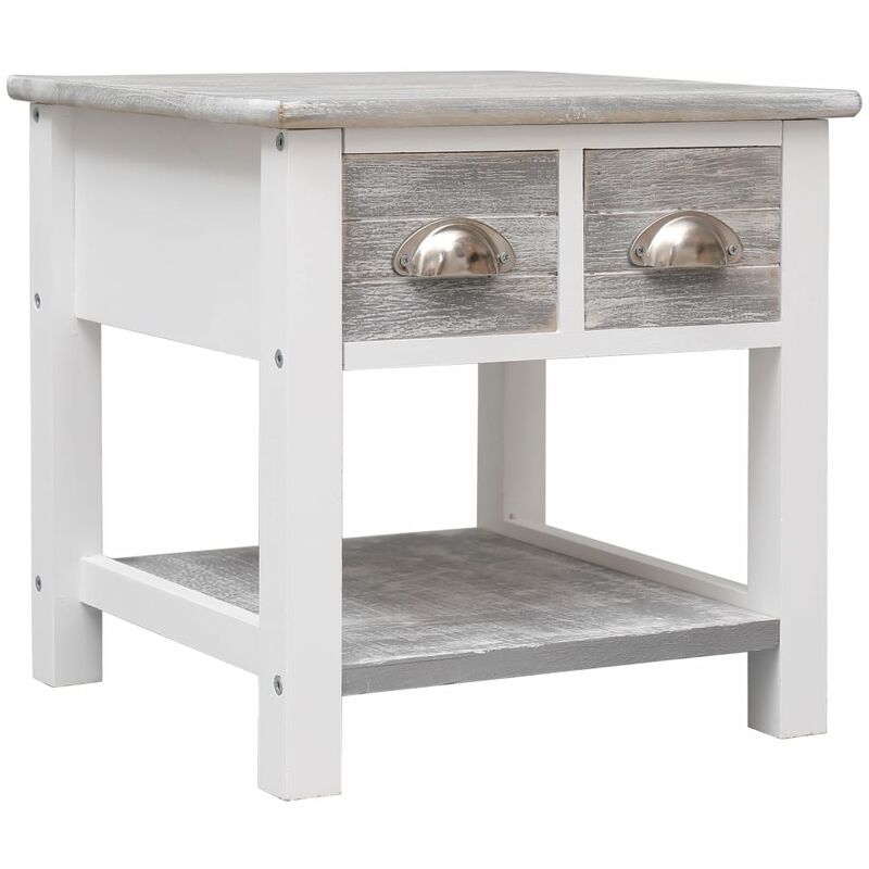 

Mesa auxiliar madera de Paulownia gris 40x40x40 cm
