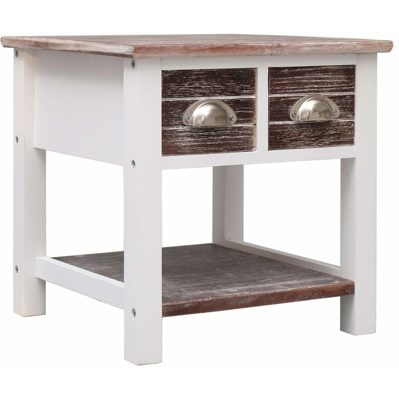 

vidaXL Madera de Paulownia Mesa Auxiliar 40x40x40 cm Marrón - Marrón