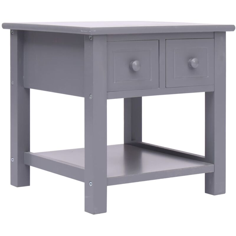 

vidaXL Madera de Paulownia Mesa Auxiliar 40x40x40 cm Gris - Gris