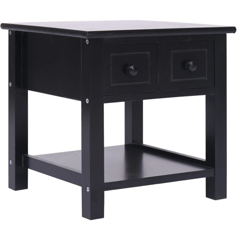 

vidaXL Madera de Paulownia Mesa Auxiliar 40x40x40 cm Negro - Negro
