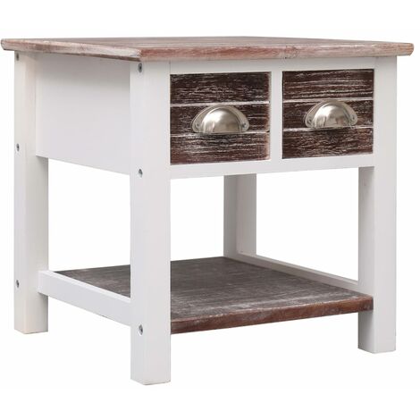 Mesa auxiliar madera de Paulownia marrón 40x40x40 cm vidaXL