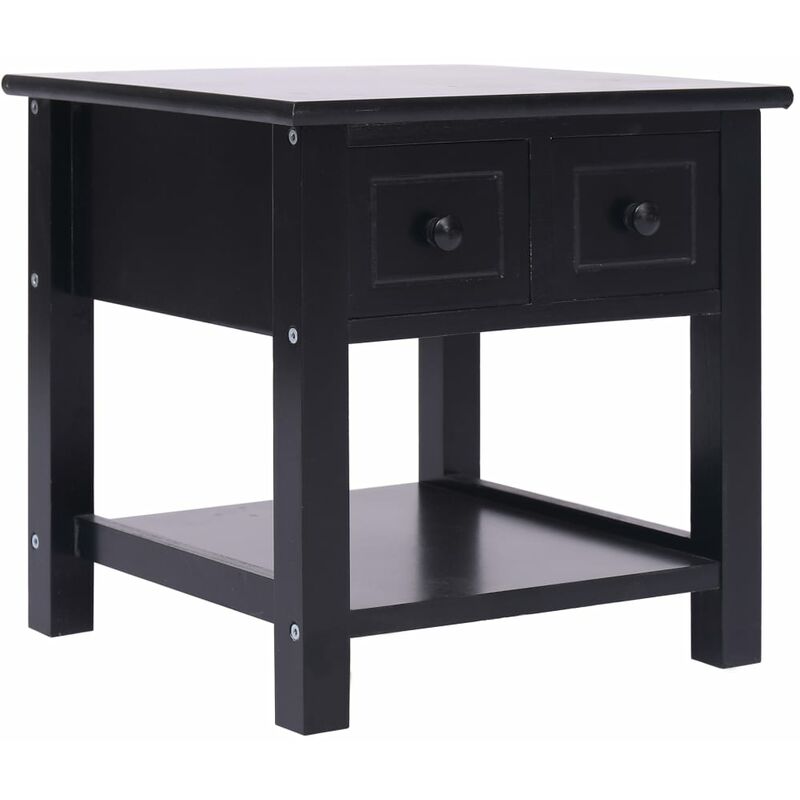 

Mesa auxiliar madera de Paulownia negro 40x40x40 cm