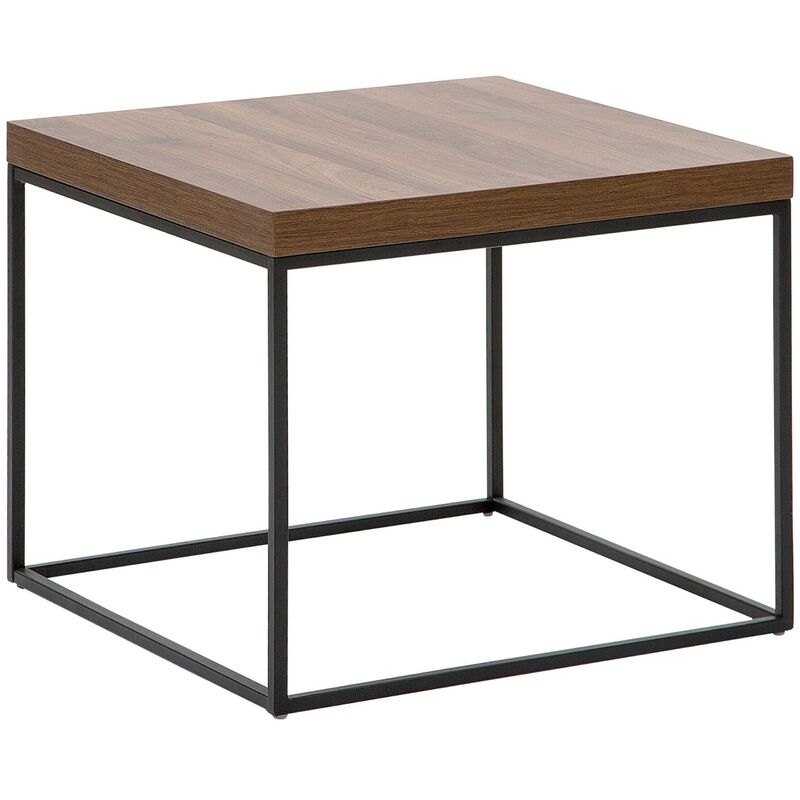 

Beliani - Mesa auxiliar madera oscura con patas negras DORRIS
