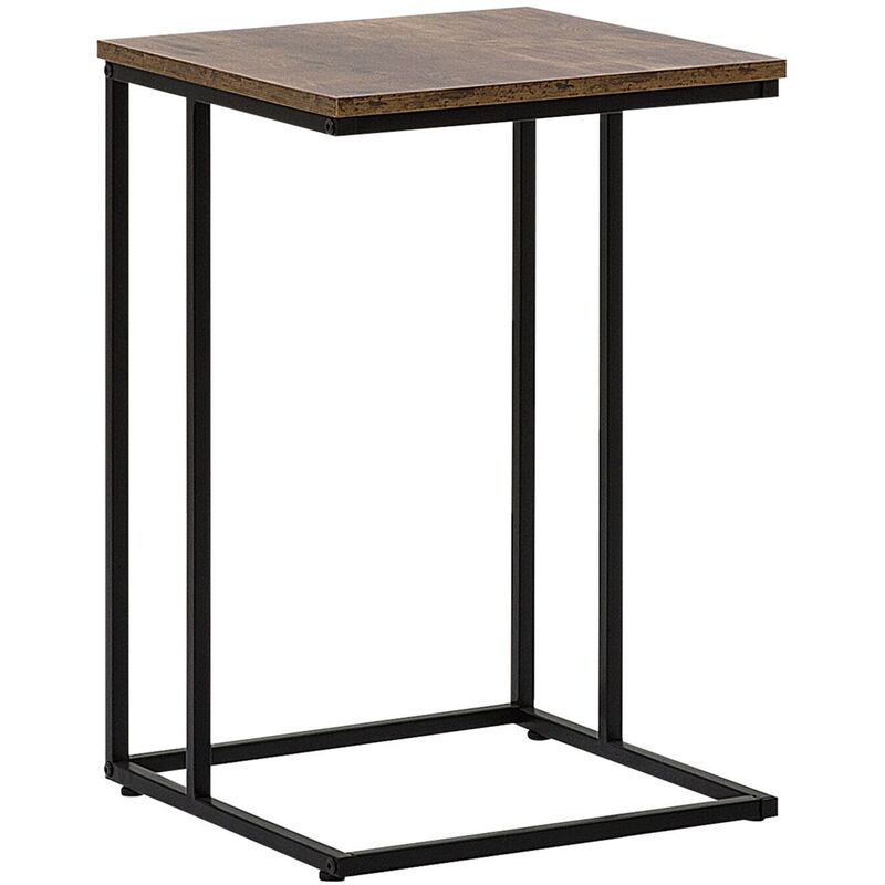 

Beliani - Mesa auxiliar madera oscura/negro TROY