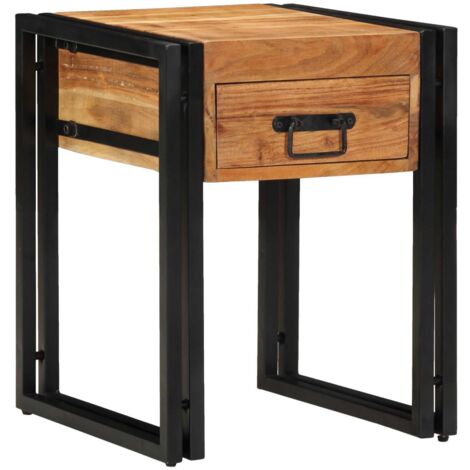 Mesa Auxiliar Marrón 40 x 40 x 50 cm madera maciza de acacia
