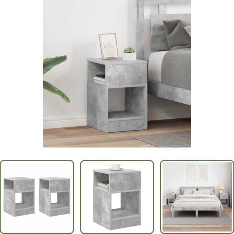 Mesa auxiliar - Mesa Auxiliar 2 pcs Gris Concreto 30,5 x 30 x 45 cm