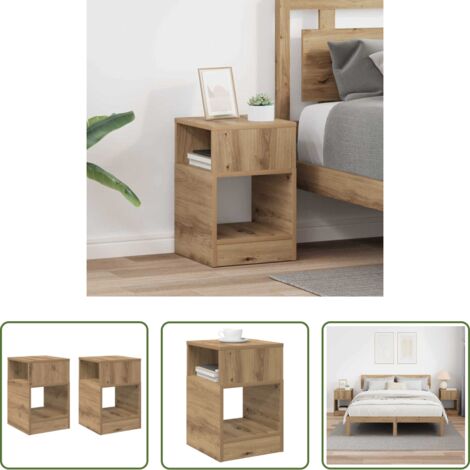 Mesa auxiliar - Mesa Auxiliar 2 pcs Roble artesanal 30,5 x 30 x 45 cm