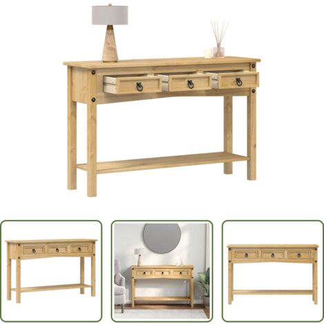 Mesa auxiliar -  Mesa consola "Corona" 114x34,5x73 cm Madera maciza de pino