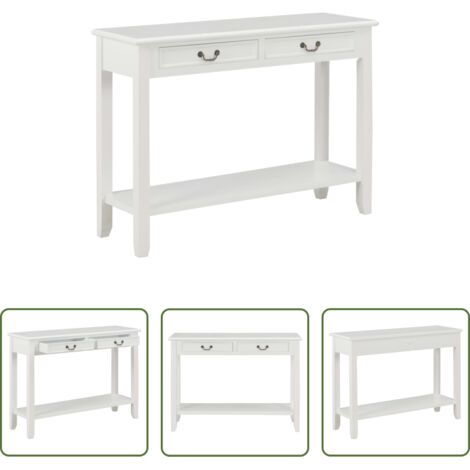 Mesa auxiliar -  Mesa consola de madera blanco 110x35x80 cm