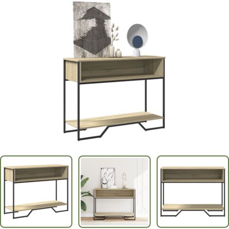 Mesa auxiliar -  Mesa consola madera de ingeniería roble Sonoma 100x35x74,5 cm