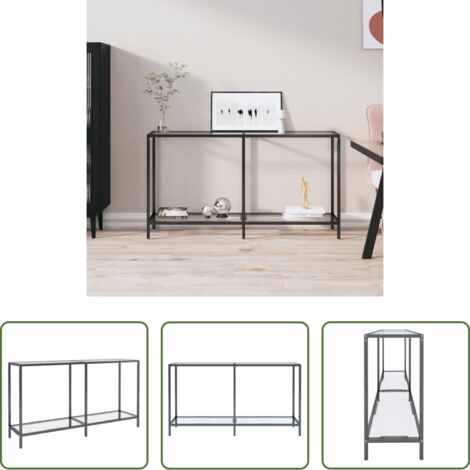 Mesa auxiliar -  Mesa consola transparente vidrio templado 140x35x75,5 cm