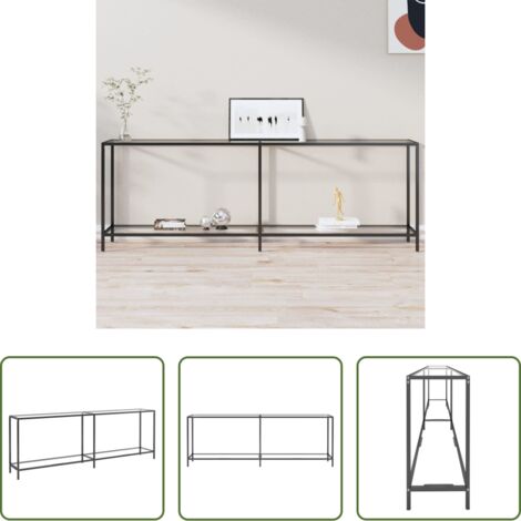 Mesa auxiliar -  Mesa consola vidrio templado transparente 220x35x75,5 cm