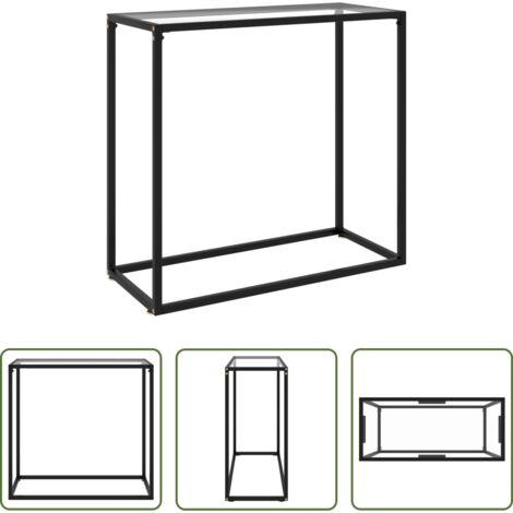 Mesa auxiliar -  Mesa consola vidrio templado transparente 80x35x75 cm