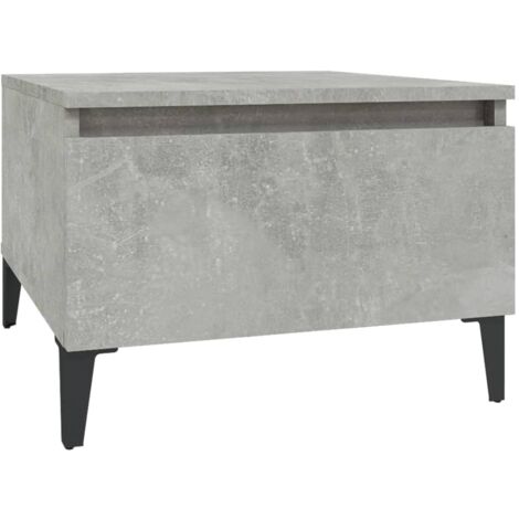 Mesa auxiliar mesa de centro con cajón 50 x 46 x 35 cm madera contrachapada gris DEC032454