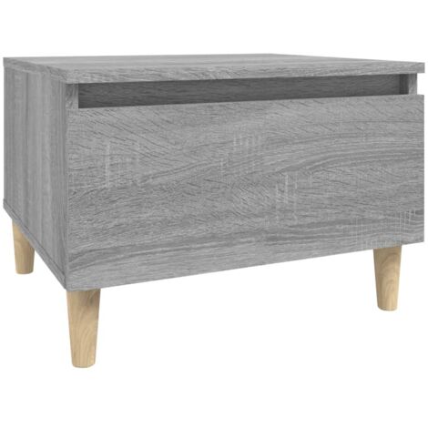 Mesa auxiliar mesa de centro con cajón 50 x 46 x 35 cm madera contrachapada gris DEC032533