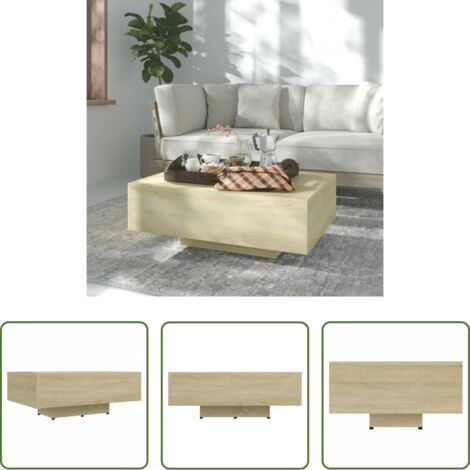 Mesa auxiliar -  Mesa de centro madera contrachapada color roble 85x55x31 cm