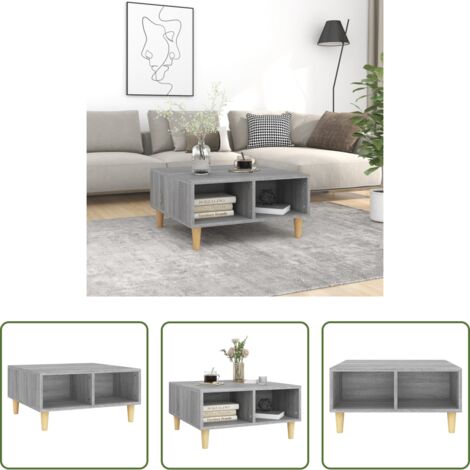 Mesa auxiliar -  Mesa de centro madera de ingeniería gris Sonoma 60x60x30 cm
