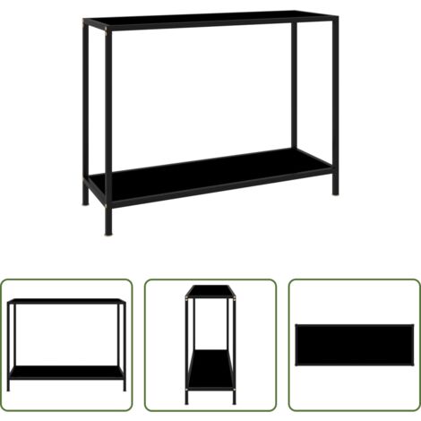 Mesa auxiliar -  Mesa de consola negro vidrio templado 100x35x75 cm