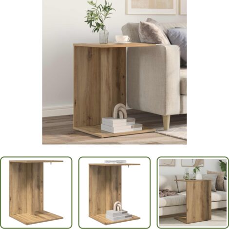 Mesa auxiliar -  Mesa lateral Roble artesanal 45 x 40 x 62,5 cm