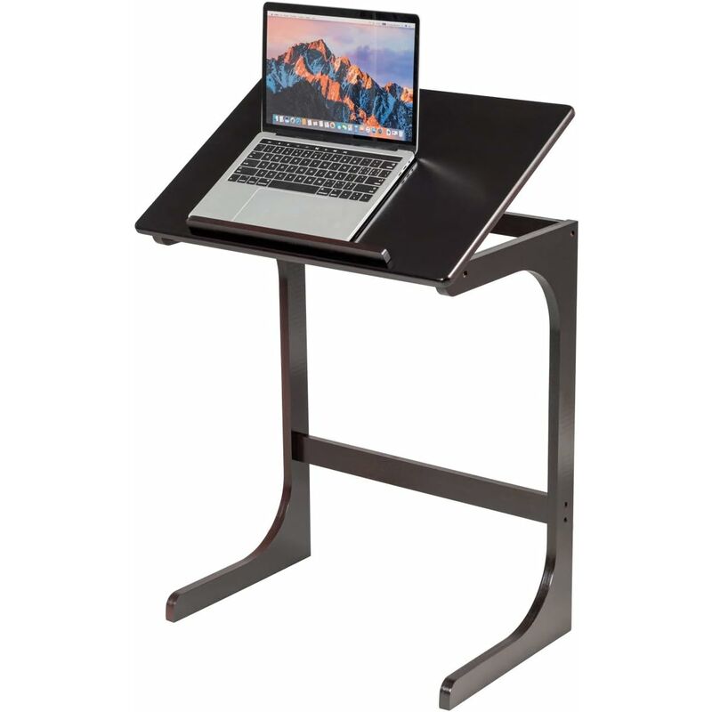 

Mesa Auxiliar Mesa para Ordenador Mesa de Café de Bambú Mesa para Sofá Ángulo de Inclinación Ajustable para Salón Dormitorio