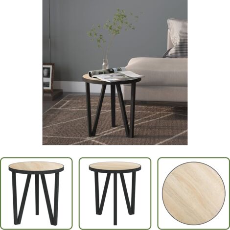 Mesa auxiliar -  Mesita de centro MDF color roble Sonoma Ø35 cm