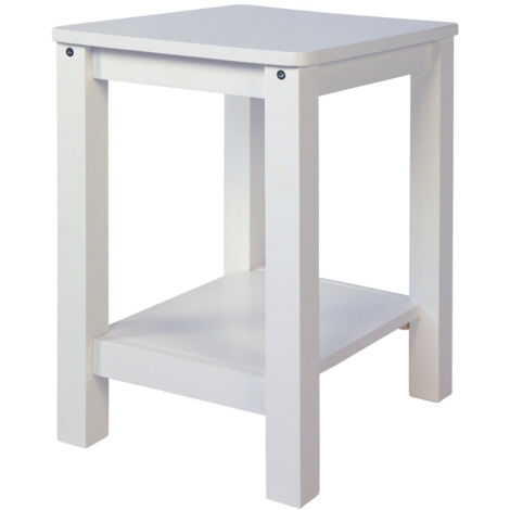 Mesa auxiliar Mesita de noche de madera blanca altura 74 cm TABA06007
