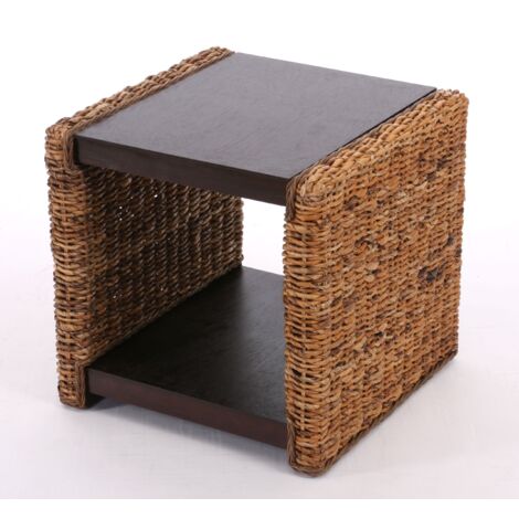 Mesa auxiliar mesita de noche taburete lucca ratán tejido banana 040008506
