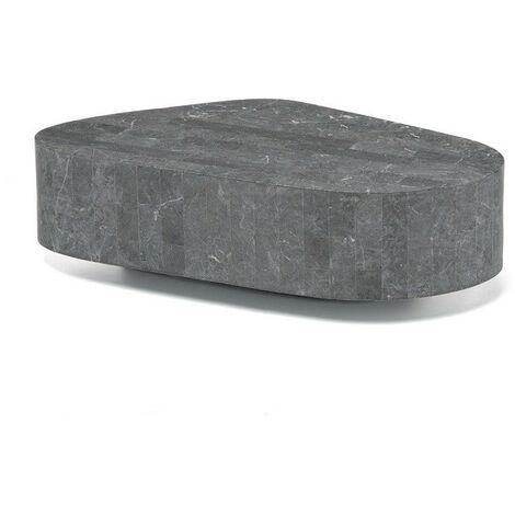 Mesa auxiliar moderna de piedra gris 100 x 52 x h 28 cm