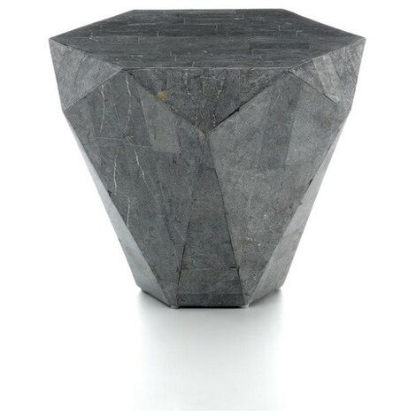 Mesa auxiliar moderna gris piedra 60 x 60 x h 50