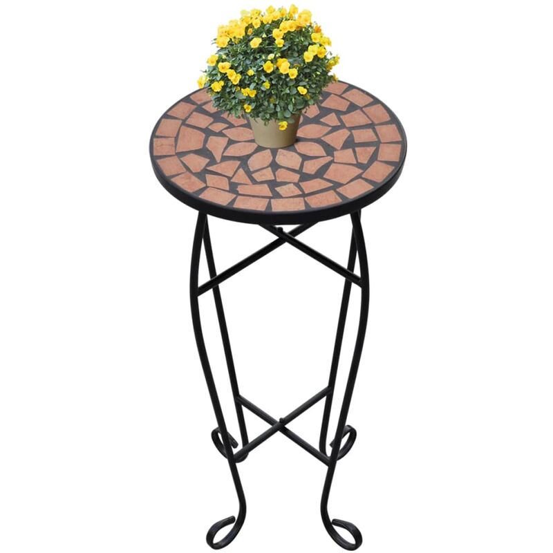 

Mesa auxiliar mosaico para plantas terracota - Naranja
