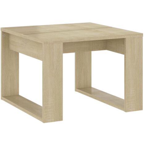 Mesa auxiliar mueble salón 50 x 50 x 35 cm madera contrachapada color roble DEC032423