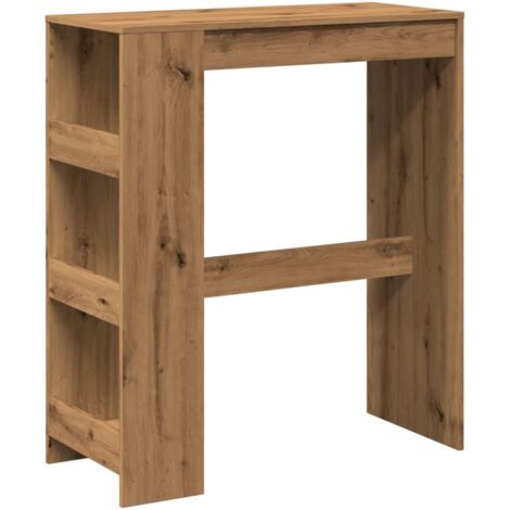 Mesa auxiliar multifunción con estantes en madera de ingeniería color roble DEC036362