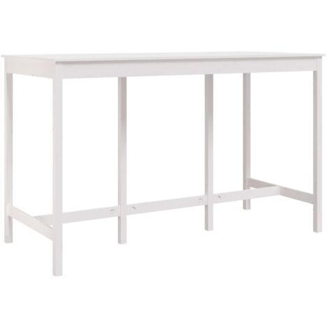 Mesa auxiliar multifuncional de entrada 180 x 80 x 110 cm madera maciza de pino blanco DEC036409