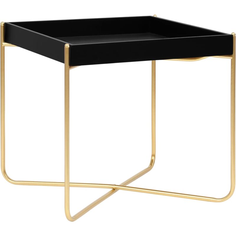 

vidaXL Mesa auxiliar negra y dorada MDF 38x38x38,5 cm - Negro